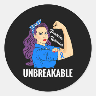 Sticker Rond Diabète Guerrier Sucre Diabétique Type 1 2 Sensibi