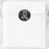 Sticker Rond Diabète juvénile Ruban Gris Avec Scribble (Sac)