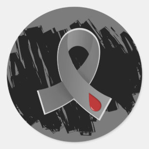 Sticker Rond Diabète juvénile Ruban Gris Avec Scribble