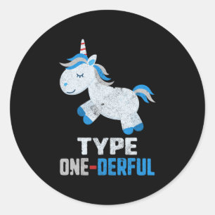 Sticker Rond Diabète Merveilleux de Type Un T1 Sensibilisation