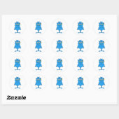 Sticker Rond diable bleu cool avec une attitude (Feuille)