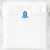 Sticker Rond diable bleu cool avec une attitude (Sac)