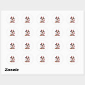 Sticker Rond Diable Dalmatie mal (Feuille)