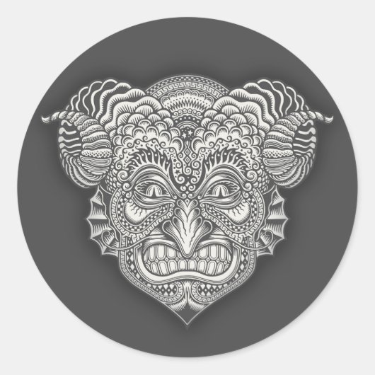 Sticker Rond Diable dans les détails (Devant)
