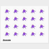 Sticker Rond diable punk violet monstre mohawk (Feuille)