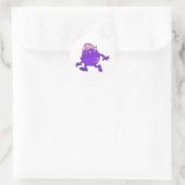 Sticker Rond diable punk violet monstre mohawk (Sac)