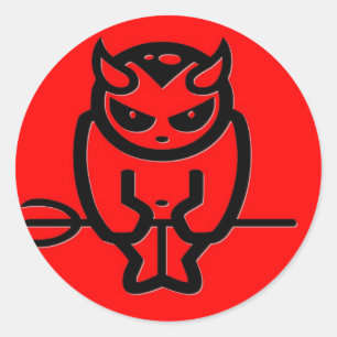 Sticker Rond Diable rouge de Lil