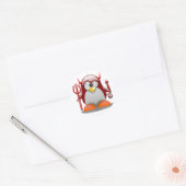 Sticker Rond Diable Tux (Linux Tux) (Enveloppe)