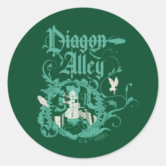 Sticker Rond DIAGON ALLEY™ Graphique Vintage (Devant)