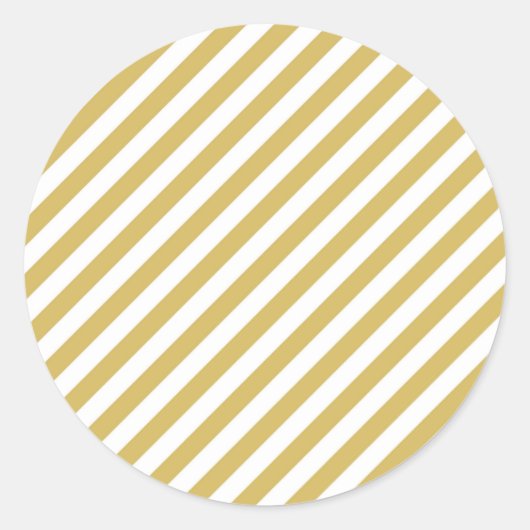 Sticker Rond Diagonal golden yellow and white stripes pattern (Devant)