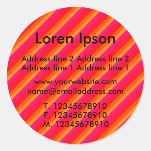 Sticker Rond Diagonal Stripes II Business / Profil (Devant)