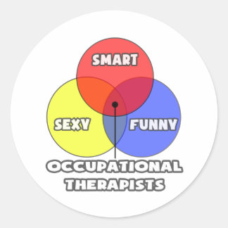 Sticker Rond Diagramme de Venn .. Thérapistes professionnels