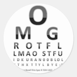 Sticker Rond Diagramme d'oeil de l'intoxiqué des textes
