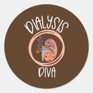 Sticker Rond Dialyse Diva Infirmière du rein Technicien en dial