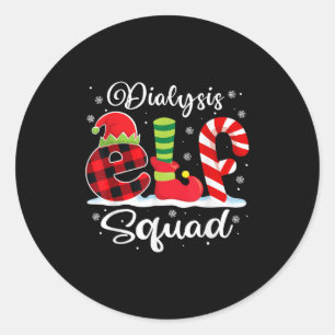 Sticker Rond Dialyse Elf Squad Noël Dialyse Nurse Matchi