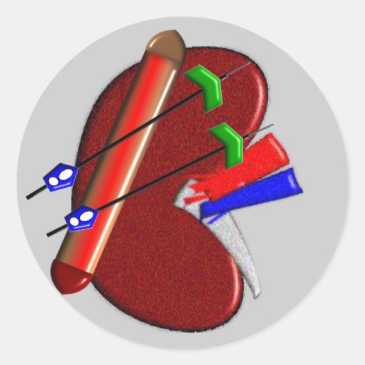 Sticker Rond Dialyse Et Cadeaux De Conception De Reins (Devant)
