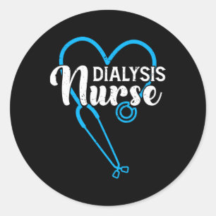 Sticker Rond Dialyse Infirmière Stethoscope Maladie rénale Néph