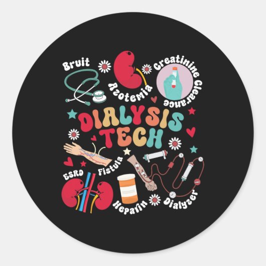 Sticker Rond Dialyse Tech Dialyse Technicien Appréciation Kid (Devant)