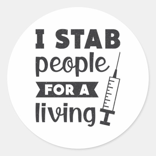 Sticker Rond Dialyse Tech I Stab Personnes Pour Une Infirmière  (Devant)
