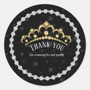 Sticker Rond Diamant étincelant Tiaras - choisissez votre arriè