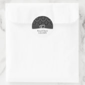 Sticker Rond diamante damask mariage (Sac)