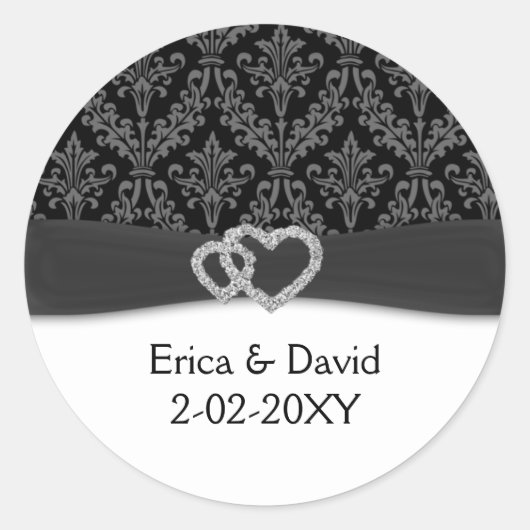 Sticker Rond diamante damask mariage (Devant)