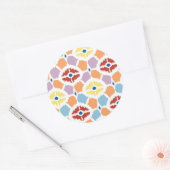 Sticker Rond Diamants colorés ikat géométrique (Enveloppe)