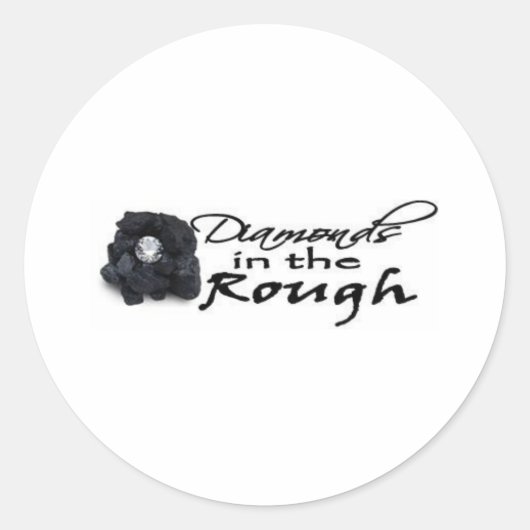 Sticker Rond Diamants dans le brut (Devant)