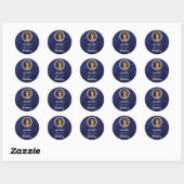 Sticker Rond Diamants de photo bleus blancs (Feuille)