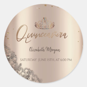 Sticker Rond Diamants de Tiara Cooper Quinceañera
