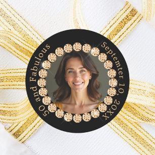 Sticker Rond Diamants en or noir fabuleux anniversaire