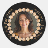 Sticker Rond Diamants en or noir fabuleux anniversaire (Devant)