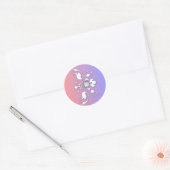 Sticker Rond Diamants et Mariage d'élégance blanche (Enveloppe)