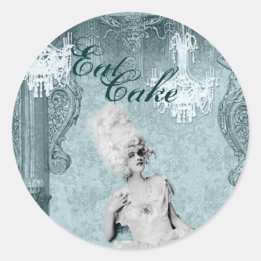 Sticker Rond Diamants et poussière Mangez des sceaux de gâteau  (Devant)