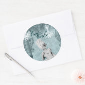 Sticker Rond Diamants et poussière Mangez des sceaux de gâteau  (Enveloppe)