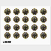 Sticker Rond Diamants imprimés 65e anniversaire du Mariage (Feuille)