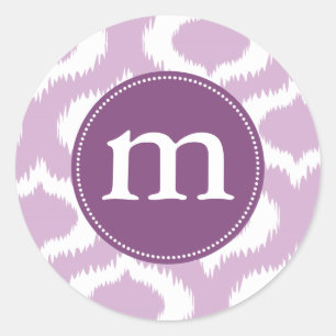 Sticker Rond Diamants modernes d'Ikat de lavande personnalisés