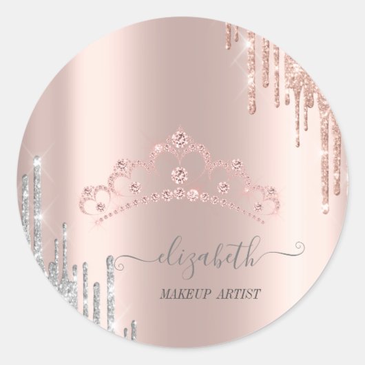 Sticker Rond Diamants modernes Tiara Rose Gold Drivers (Devant)