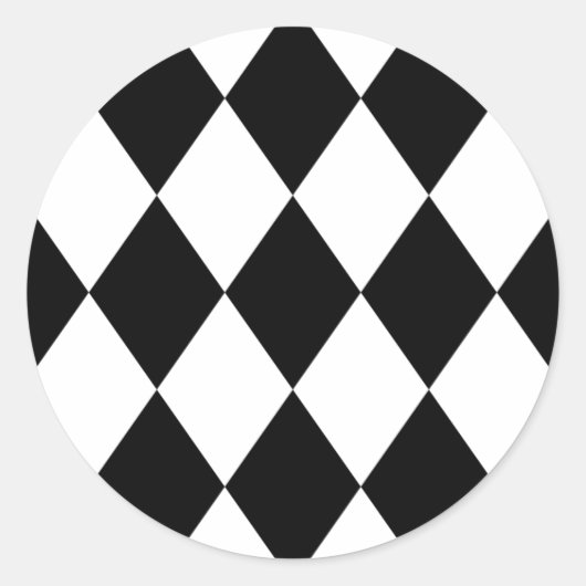 Sticker Rond Diamants noirs et blancs (Devant)
