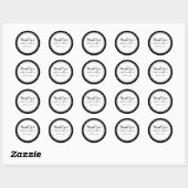 Sticker Rond Diamants noirs et blancs Mariages classiques perso (Feuille)