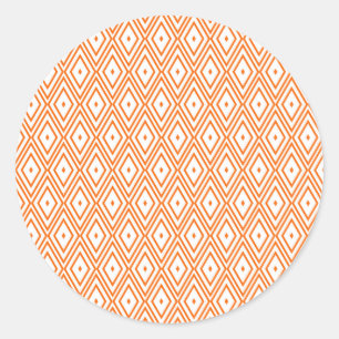 Sticker Rond Diamants orange et blancs clairs