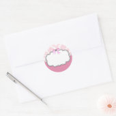 Sticker Rond Diamants roses et perles Damas Invitation (Enveloppe)