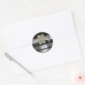 STICKER ROND DIAMOND STARS NOIR BLANC RIBBON MONOGRAM (Enveloppe)