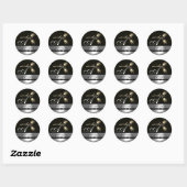 STICKER ROND DIAMOND TULIPS BLACK WHITE GRAY MONOGRAM (Feuille)
