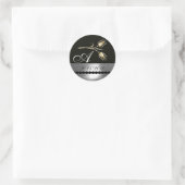 STICKER ROND DIAMOND TULIPS BLACK WHITE GRAY MONOGRAM (Sac)