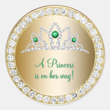 Diamonds Gold Princess Emerald Tiara Baby shower