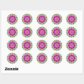 STICKER ROND DIANA ~ KALEIDOSCOPE ABSTRAIT CLAIR ~ (Feuille)