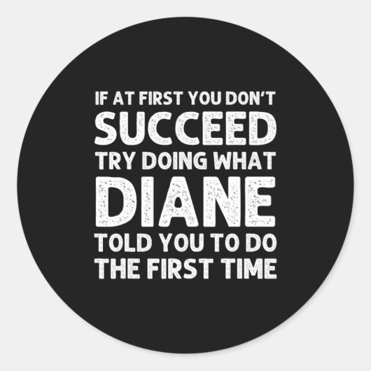 Sticker Rond Diane Name D Birthday Funny Christmas J (Devant)