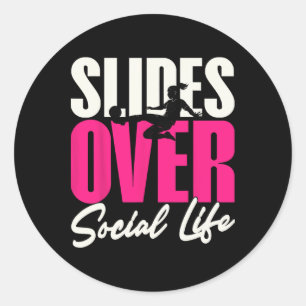 Sticker Rond Diapositives sur les filles de football de la vie