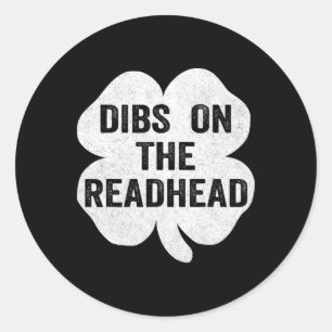 Sticker Rond Dibs Sur Le Shamrock Irlandais Jour de la Saint Pa